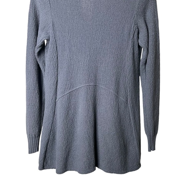 Textures Size 0 Full Zip Longline Cardigan Cotton Jacket Made in USA Blue Gray - Picture 7 of 9